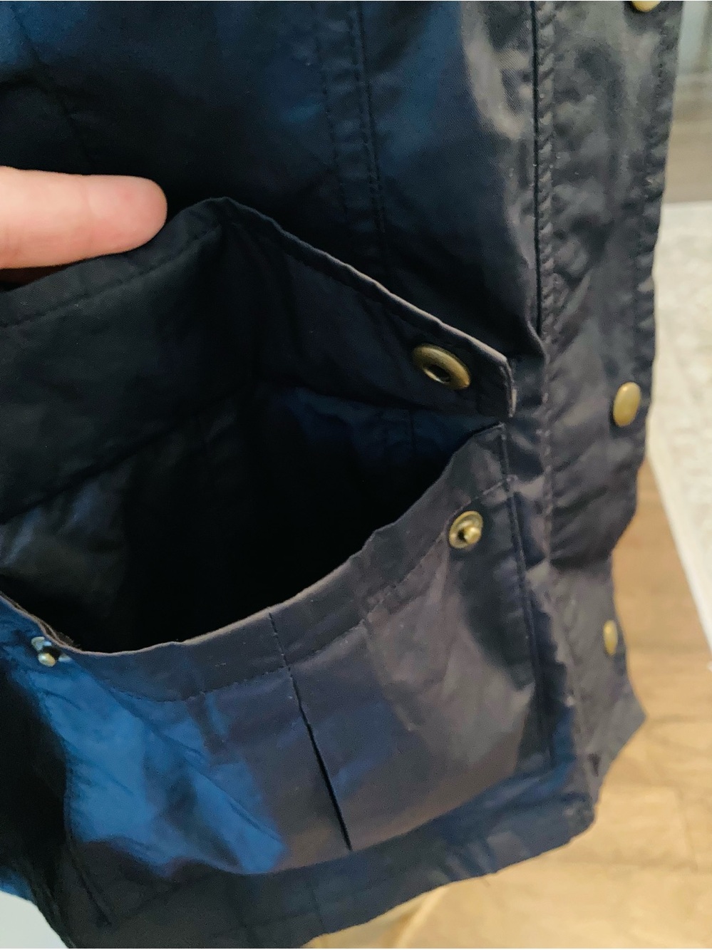 Banana Republic Dark Blue Field Jacket with Hideaway Hood Belt - Picture 13 of 16